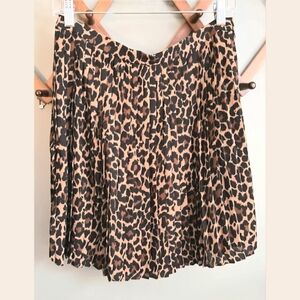 J Crew Animal Print Pleated Mini Skirt